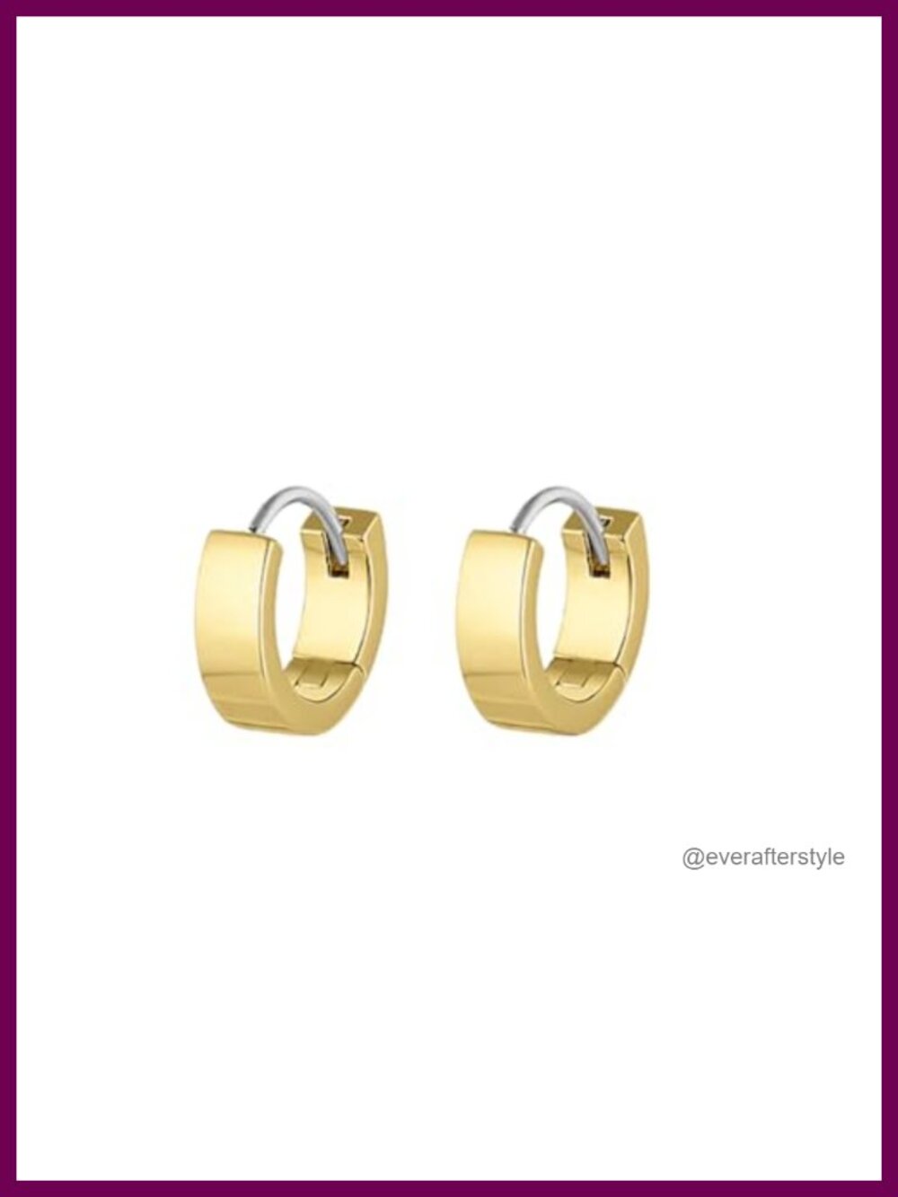 18k Gold Plated Minimalist Flat Cuff Huggie Hoop Earrings